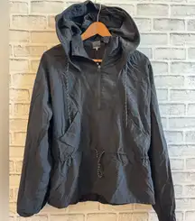 NWT! Women’s Calia solid black pullover hooded windbreaker jacket Medium $118