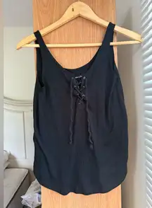 Abercrombie & Fitch Black Lace-Up Tank Top