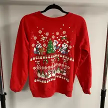 Vintage Ugly Christmas Puff Paint Kittens Sweater Size S