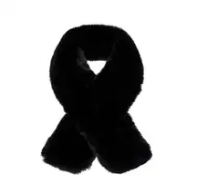 Faux Fur Scarf and Mitten Set in Black jocelyn