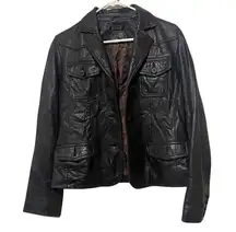 Wilson’s Leather Genuine 100% Leather Black Blazer Jacket Coat Size Medium M