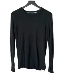 Lululemon Still At Ease Pullover Black Cashmere Cashlu Size 4 office travel soft