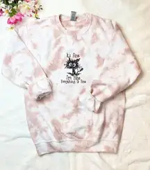 NEW Funny Cat Embroidery crewneck sweatshirt, Trendy sweatshirt, cat sweatshirt