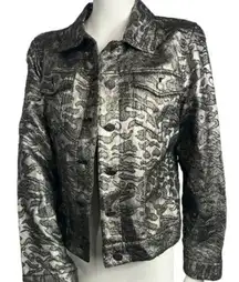 Chicos metallic animal print jacket size 1 ( women’s 8)