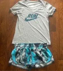 Nike dri-fit set shirt size M and shorts size L