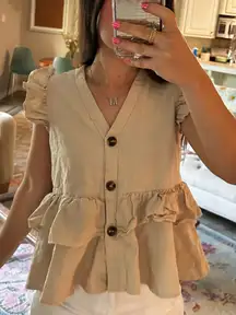 Flowy Beige Blouse