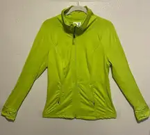Tangerine Neon Green Mock Neck Full Zip Jacket