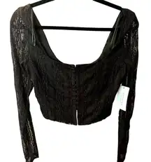 NWT, Mable/American Threads Lace Corset‎ Crop Top, Medium