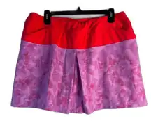 Adidas Two Tone Colorblock Front Pleat Golf Skort Skirt Shorts Liner Size Large