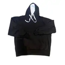 Womens Chast Large Solid Plain Black Hoodie Sweatshirt Long Sleeves Hooded