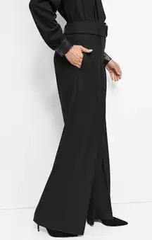 NWT DKNY sz8 black mid-rise wide leg belted pants…