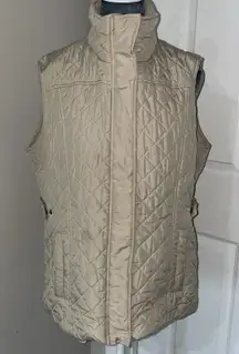 Weatherproof Women Beige Quilted Sleeveless Vest Size Large