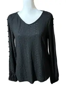 Zach and Rachel V-Neck Black Sweater with Long Sleeves Size Small NWT