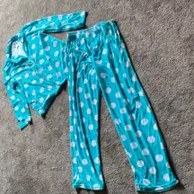 Mentally Exhausted Polka Dot Fleece Pajama Set SIZE L