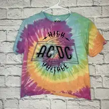 ACDC High Voltage tye dye cropped top size S.