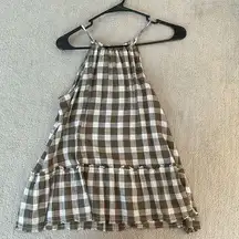 Green and white gingham top size XS.