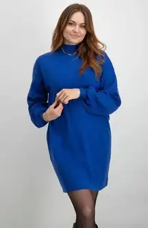 Vero Moda VMNANCY LS funnel neck dress blue XL NWT