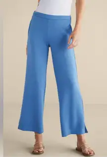 NWOT Soft Surroundings Blue Wide-Leg Pants Viscose Sz Petite Small