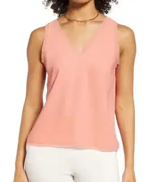 Halogen Raw Edge Tank in Coral Apple