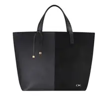 Donna Karan black faux leather tote