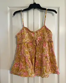 Outfitters Orange & Pink Floral Top