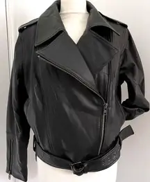 Nasty Gal Black Leather Moto Jacket
