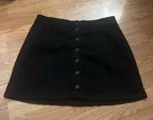 Mudd Black Button Up Mini Skirt Size 13