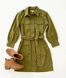 Free Assembly Women's Belted Utility Mini Dress Sz M