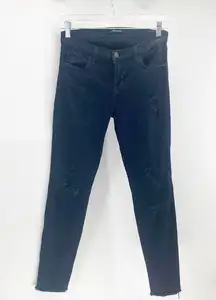 J Brand black ankle length distressed jegging skinny grunge minimalist rocker 26