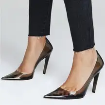 NIB GOOD AMERICAN Cinder-f*cking-rella Pumps - Light Smoke sz 7.5