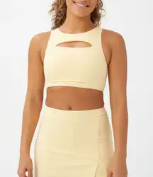 Cotton On Smoothing Cut Out Vestlette Top Yellow, Size S New w/Tag