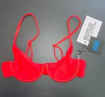 NWT PrettyLittleThing Red Underwired High Apex Bikini Top size 2