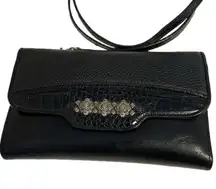 Brighton black leather wallet / crossbody