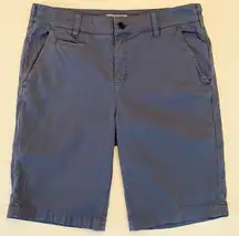 Orvis  Chino Womens Shorts Size 8 Blue Grey Stretch Cotton Bermuda