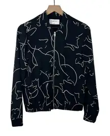ARITZIA BABTON FOX PRINTED BOMBER ZIP JACKET SIZE M!