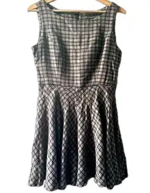 ZARA  gray plaid M Wool blend jumper mini dress