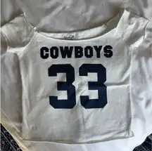 John Galt Off-The-Shoulder Cowboys Crop Top