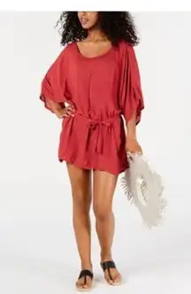 Roxy Womens Loia Bay Swim Cover Up Dress Size S Belted New Rust Red