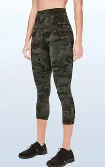 Lululemon Align™ High-Rise Crop 21" Legging in Green Camo, Size 2