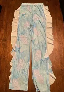 Ruffle Sheer Mesh Swimwear Bikini Cover Up Pants See Through Women's Ruffle