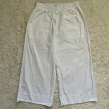 Babaton Pants Heritage Poplin Mid-Rise Wide-Leg Elastic Waist White S