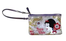 London SoHo Snow White Wristlet Make Up Bag Blue White Red Gold 8.5"x 5.5" NEW