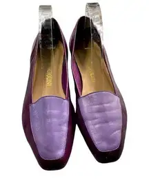 Enzo Angiolini purple two tone metallic Liberty Loafers Flat Shoes size 8M