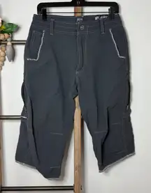 KUHL Womens Charcoal Gray Cargo Capri Pants Outdoor Hiking Casual Size 30x30