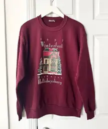Vintage Jerzees Burgundy 1997 Winterfest Historic Hollidaysburg Sweatshirt Read