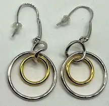 NEW Real Simple RS silver & gold drop dangle circle fashion earrings sty…