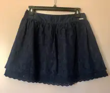 Navy Lace Mini Skirt