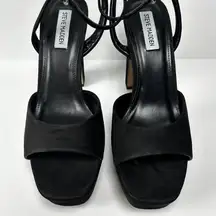 Steven Madden Women's Assured Platform‎ Suede Heels (Black, US 9.5)