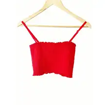 Ralph Lauren Red Smocked Crop Top Size M