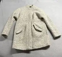 H&M Divided Grey White Boucle Longline Peacoat Size 4 EUC